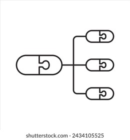 Infographic abel step jigsaw line icon vector.