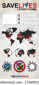 Infographic about Coronavirus in Solomon Islands. World Map with COVID-19 cases.