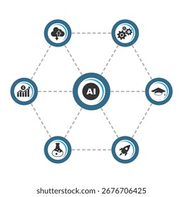 Infographic about the use of artificial intelligence icon design
