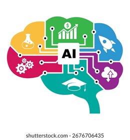 Infographic about the use of artificial intelligence icon design