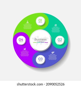 ฺฺBusiness infographic abstract background  template circle colorful with 4 step