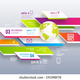 Plantilla de vectores digitales de abstracto gráfico. Se puede utilizar para diagramas, banners empresariales, diseño de flujo de trabajo y diseño web