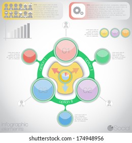 Infographic, abstract, geometric 3d digital illustration, social with set of icons administrator, assistant,, civilian, doctor, driver, engineer, manager, officer, police, receptionist, student
