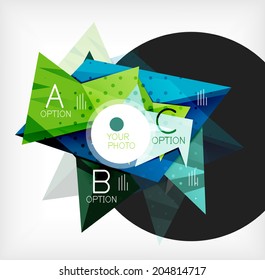 Infographic abstract geometric shape background with options