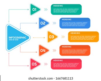 Infographic abstract geometric triangle shape design use for business work step. vector illustration.