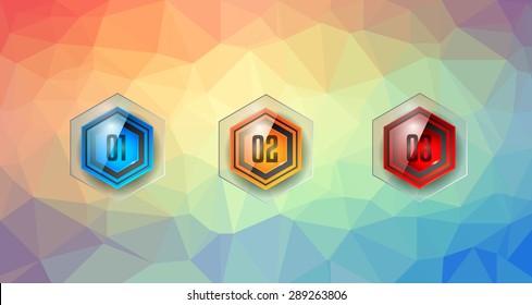 Infographic Abstract template with 4 choices glass buttons with shiny effect. Ideal for marketing and printed material, product classifications, ranking, business solutions
