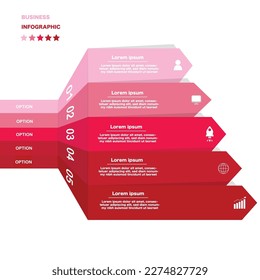 infographic abstract vector elements 5 options design for business or finance layout template Vector Stock Illustration