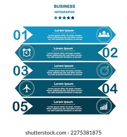 infographic abstract vector elements 5 options design for business or finance layout template Vector Stock Illustration