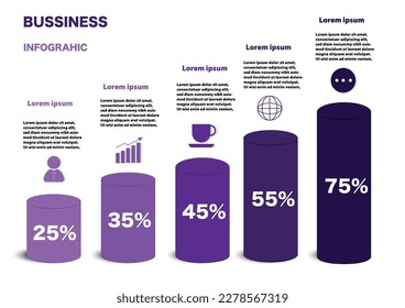 elementos de vector abstracto de infografía 5 opciones diseño para la plantilla de diseño de negocios o finanzas Vector Stock Illustración