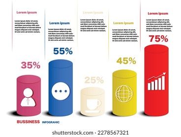 infographic abstract vector elements 5 options design for business or finance layout template Vector Stock Illustration