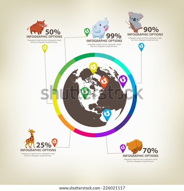 Infographic animals Design\
Elements Vector