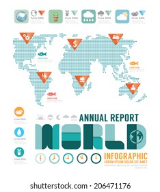 Infographic annual report world template design . concept vector illustration