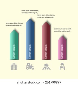 Infographic arrow badge design template, stock vector