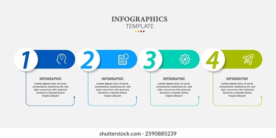 Infographic arrow design with 4 options or steps. Infographics for business concept. Can be used for presentations banner, workflow layout, process diagram, flow chart, info graph