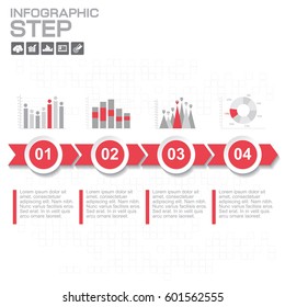 Infographic arrow design template 4 steps with place for your data. Vector illustration.