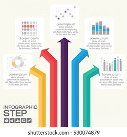 Infographic arrow design template 5 steps with place for your data. Vector illustration.