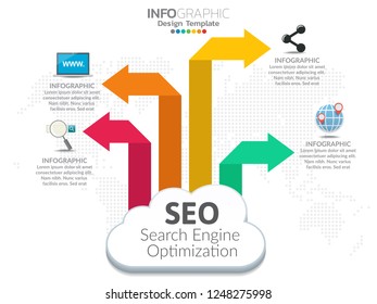 Infographic arrow design template with growth concept.