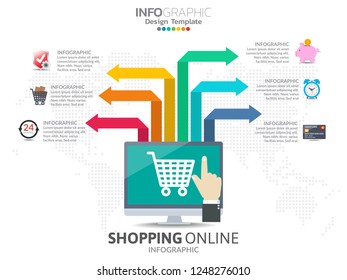Infographic arrow design template with growth concept.
