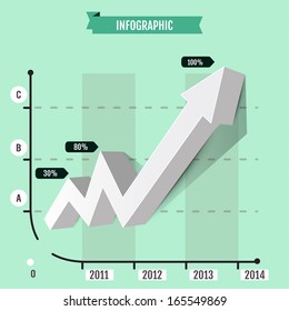Infographic arrow  diagram graph chart-going up profits or earnings