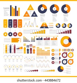 Infographic arrow Elements Collection - Business Vector arrow Illustration flat design Infographic style presentation, booklet, website etc Big set Infographics. Web banner Infographic arrow icon back