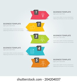 Infographic arrow. Step by step tutorial.