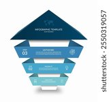 Infographic up arrow template with 3 steps. Business growth concept in 3d style. Can be used for web design, timeline, diagram, chart, graph, business presentation.