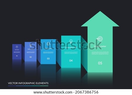 Infographic arrow template with 5 steps. Can be used for web design, timeline, diagram, process chart, graph, business presentation.