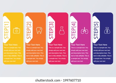 Infographic arrow timeline template with 5 steps vector image