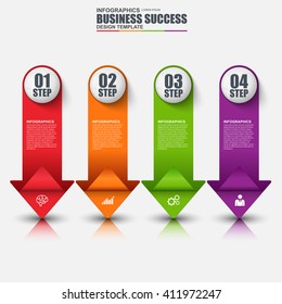 Infographic arrow vector design template. Can be used for workflow, cycle diagram, chart, bar, infographic banner, number options, web design, infographic elements, set information infographics.