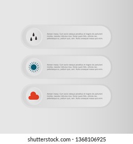 Infographic arrows with 3 step up options and glass elements. Vector template in flat design style