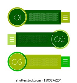 Infographic arrows with 3 step up options and glass elements. Vector template in flat design style