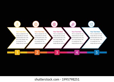 Infographic arrows 5 options steps parts vector image