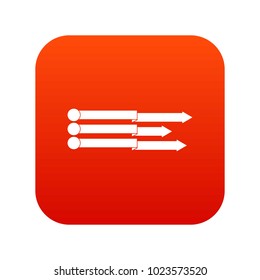 Infographic arrows icon digital red for any design isolated on white vector illustration
