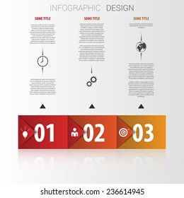 infographic arrows with icons. Origami concept