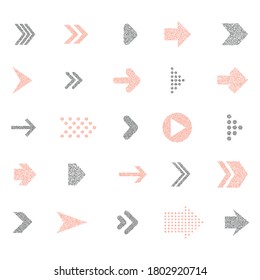 conjunto de flechas infográficas de puntos vectoriales