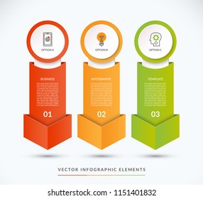 Infographic Arrows Pointing Down. Vector Background. Can Be Used For Web Design, Diagram, Chart, Graph, Step Options, Business Presentation