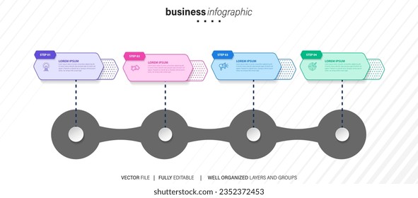 Infographic arrows with step up options. Vector template in flat design style
