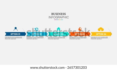 Infographic arrows with step up options. Vector template in flat design style