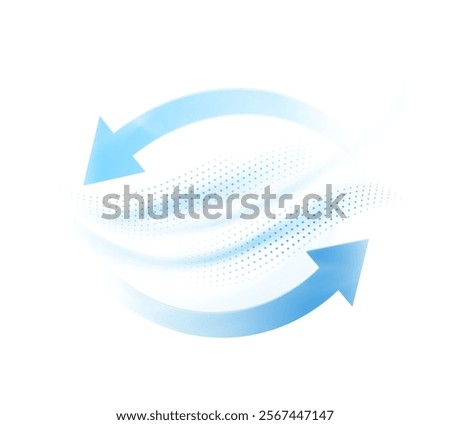 Infographic arrows. Suite for the presentation  breathable materials, airflow, air exchange. Vector illustration isolated on white background. Ready for use in your  infographic, presentation. EPS10.