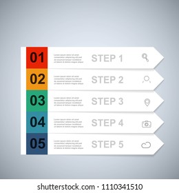 Infographic arrows. Vector template. Can be used for workflow layout, diagram, chart, graph, report.