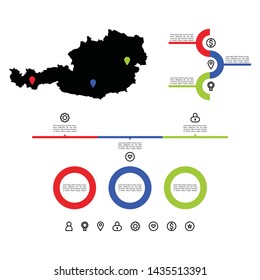 Infographic of Austria with map for business and presentation