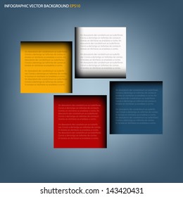 Infographic background box information board design for text and message modern data