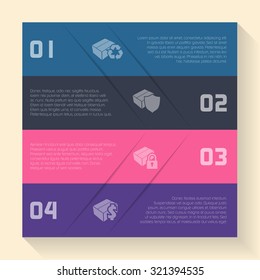 Infographic background design with box icons and options