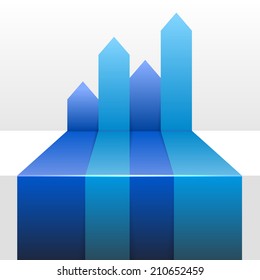 Infographic Background with Four Up Blue Arrows. Vector illustration
