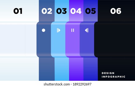 Imagen de fondo infográfico de los números 1 a 6, formas 3d que tienen muchos colores