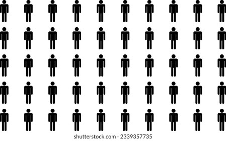 Infographic background of many human shape icons