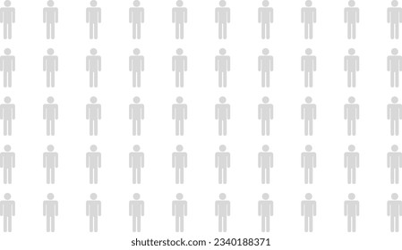 Infographic background of many human shape icons