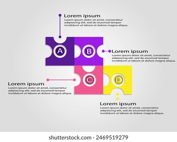 Infographic background with pazzle object
