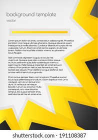 infographic background template with gold and black triangles on gray background