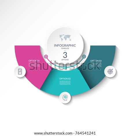 Infographic banner with 3 options. Vector template for business presentation, report, data visualization, web design. Can be used as a table, chart, diagram, graph, workflow layout .